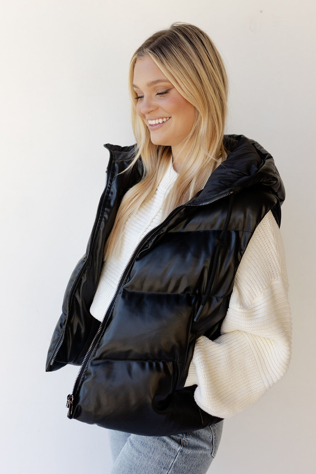 zoya leather vest