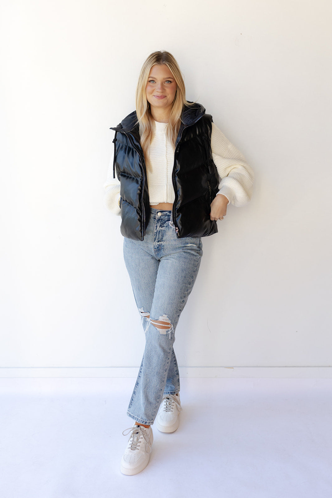 zoya leather vest